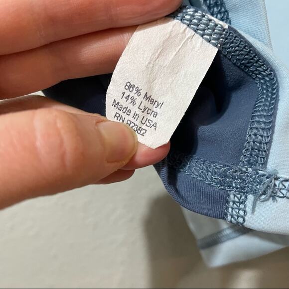 Prana Blue Muscle Tee Tank Woman’s XL Retro Sport Colorblock Boyfriend Fit Top - Picture 3 of 6